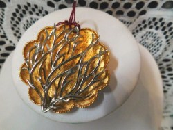 1960 2 INCH GOLDEN CORO SEAWEED TREE BROOCH WITH SILVER BRANCHES